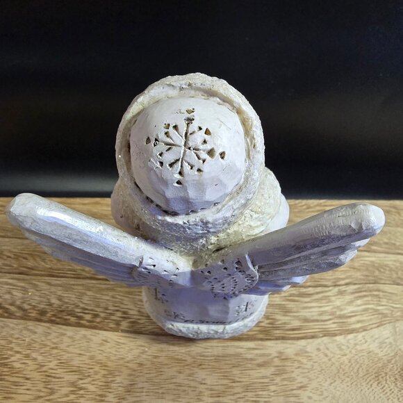 Pam Schifferl Winter White Angel With Dove & Glitter Details 7" by Midwest - Picture 7 of 16